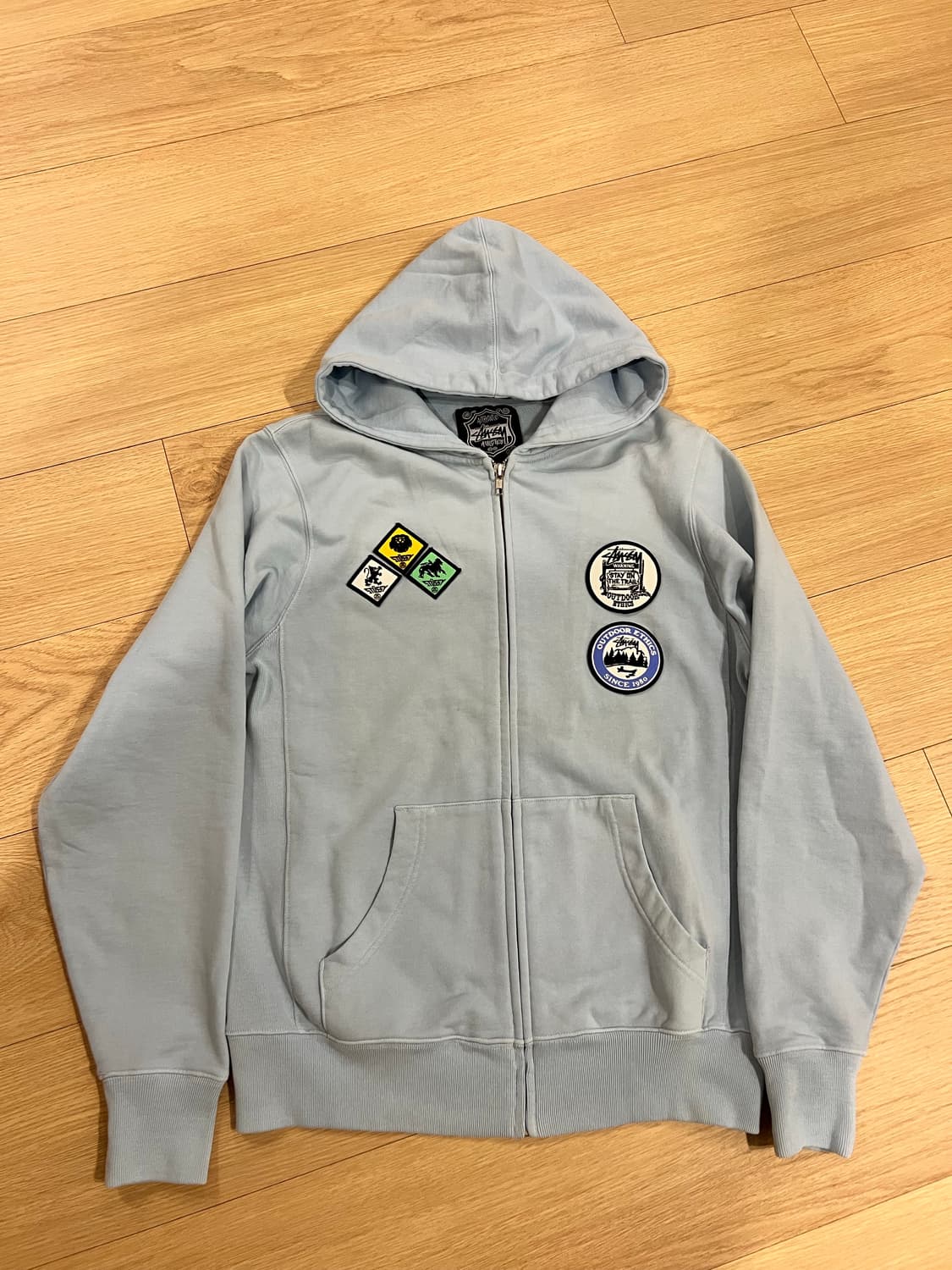 스투시 빈티지 아카이브 패치후드 집업 S 상품이미지1