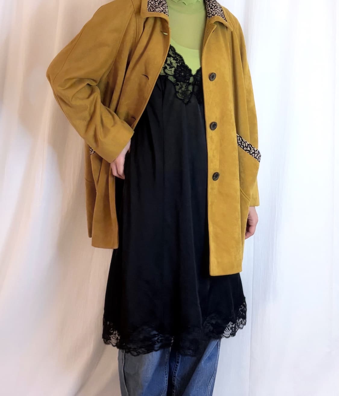 Lace Trim Slip Dress - Black 상품이미지1