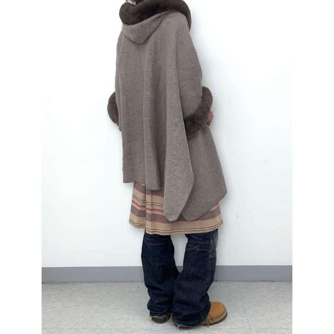 빈티지 브라운 케이프 망토 판쵸 상품이미지3