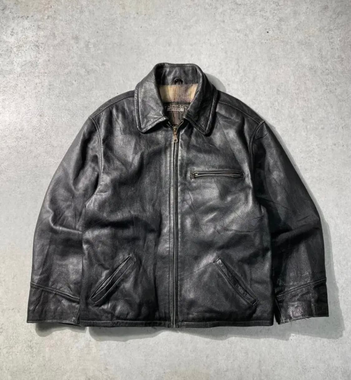 90s 빈티지 리얼 레더 스포츠자켓 상품이미지1