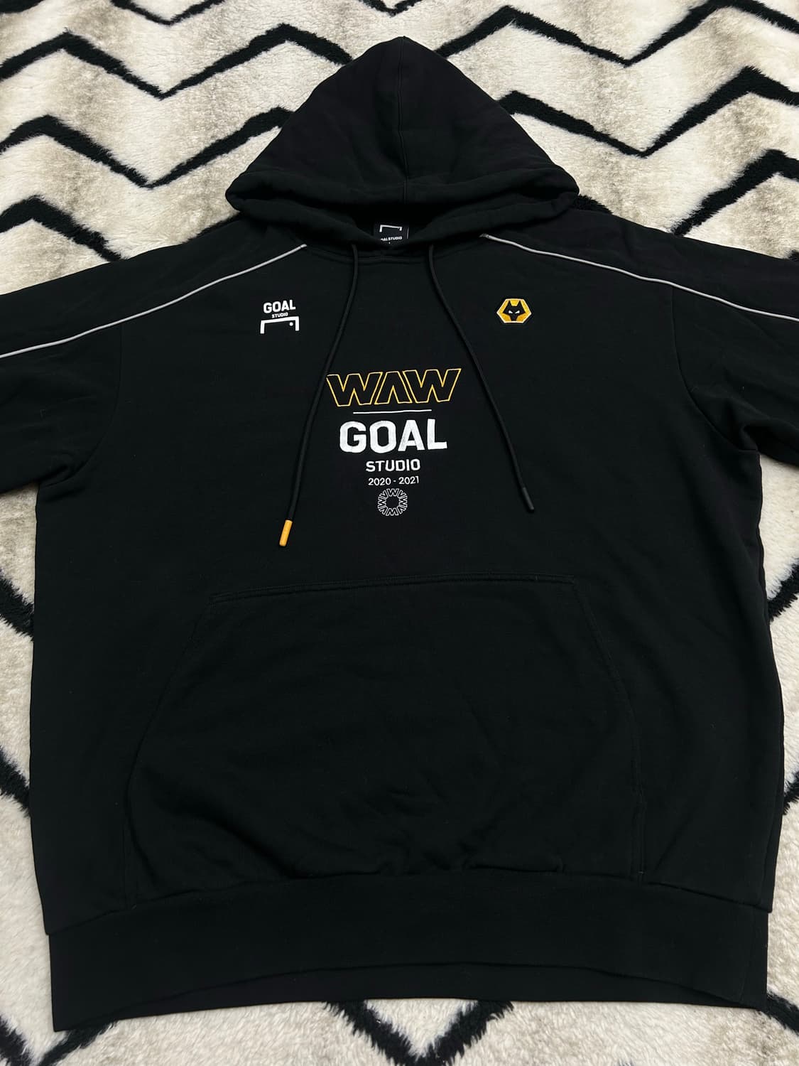 [L]골스튜디오x울버햄튼 오버핏 후드/블랙 상품이미지4