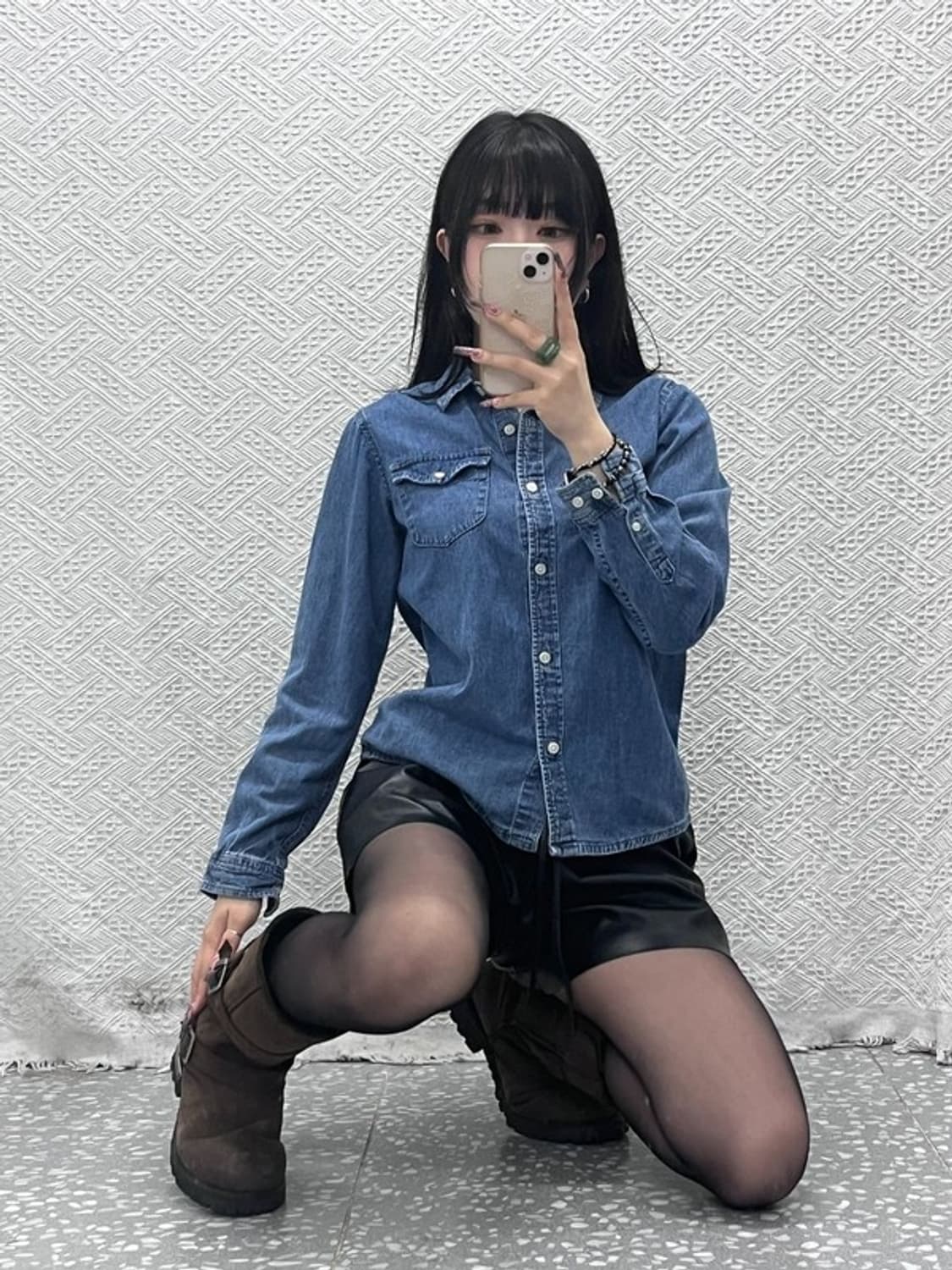 트루릴리전 컨트리 레트로 빈티지 슬림핏 데님 셔츠 S C11657 상품이미지1