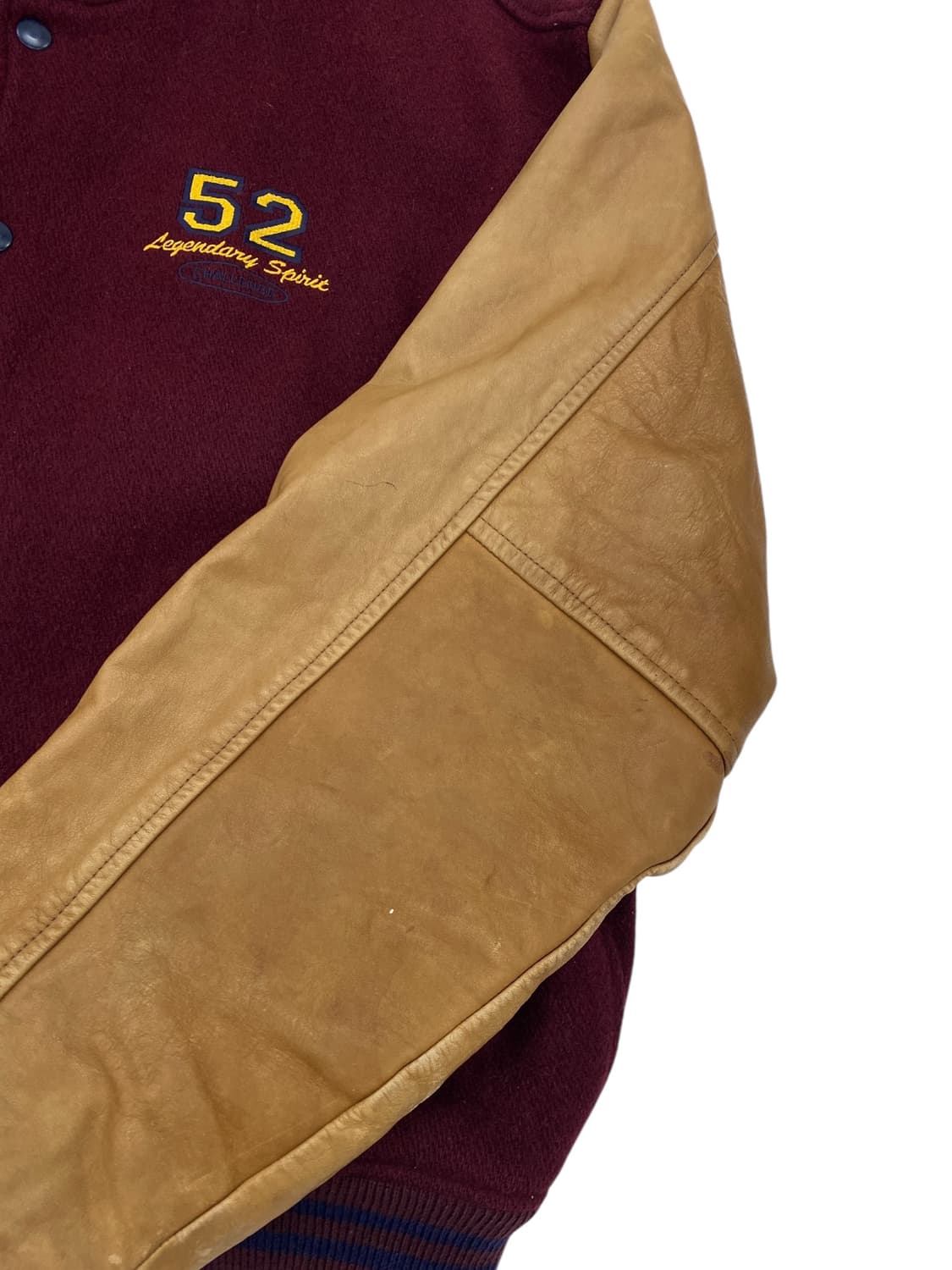 90‘s 갭 울/레더 바시티 자켓 상품이미지6