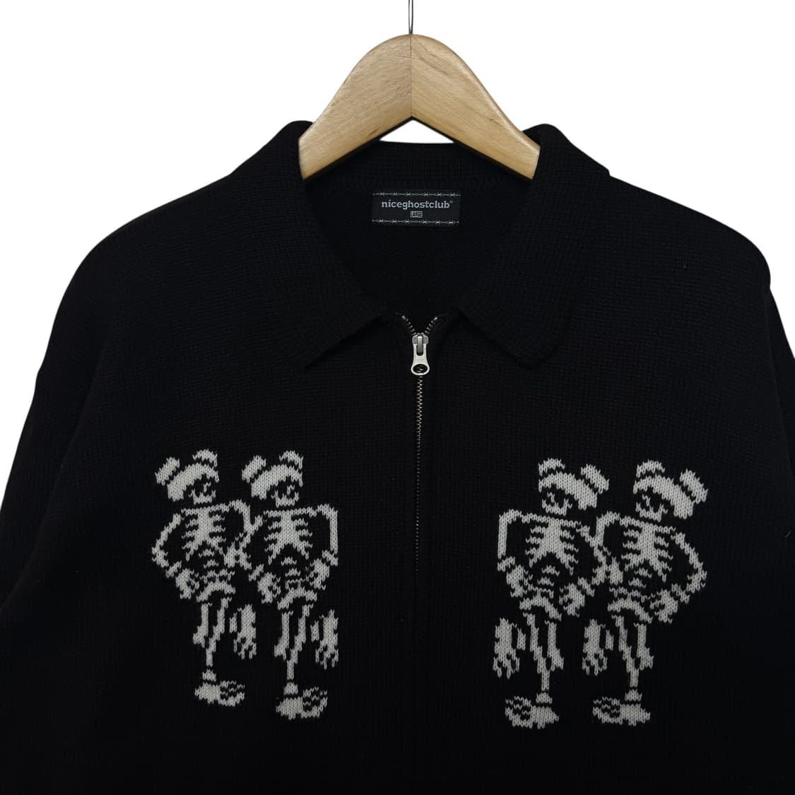 나이스고스트클럽 댄싱 스켈레톤 니트집업 상품이미지2