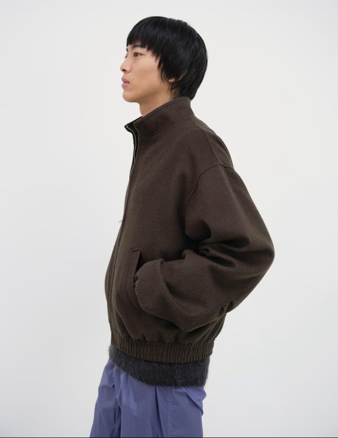 Auralee Baby Camel Flannel Zip Blouson 상품이미지3