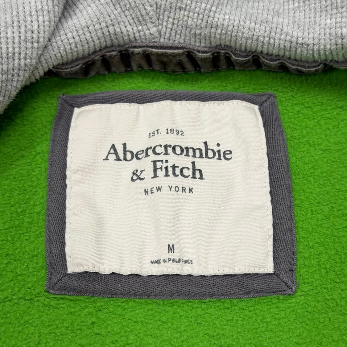 아베크롬비 Y2K 스펠로고 기모 후드집업 그린 M 상품이미지4