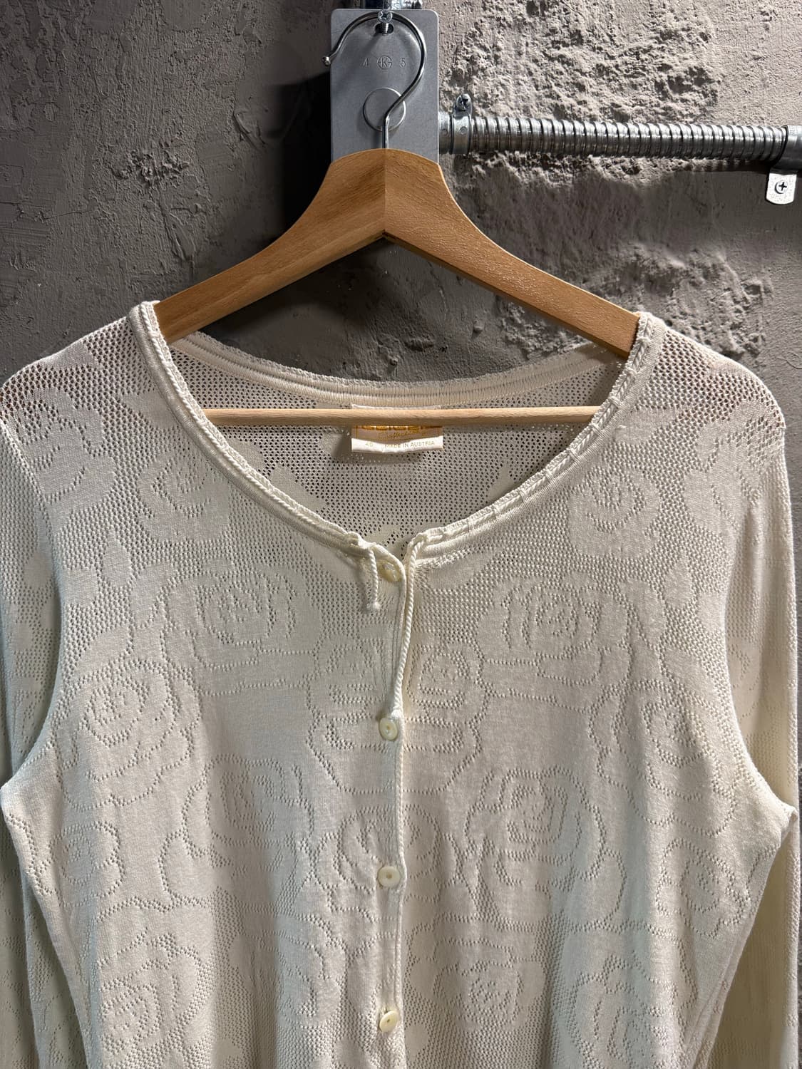 M 가이거 GEIGER 플로럴 자가드 코튼 가디건 아이보리 상품이미지4