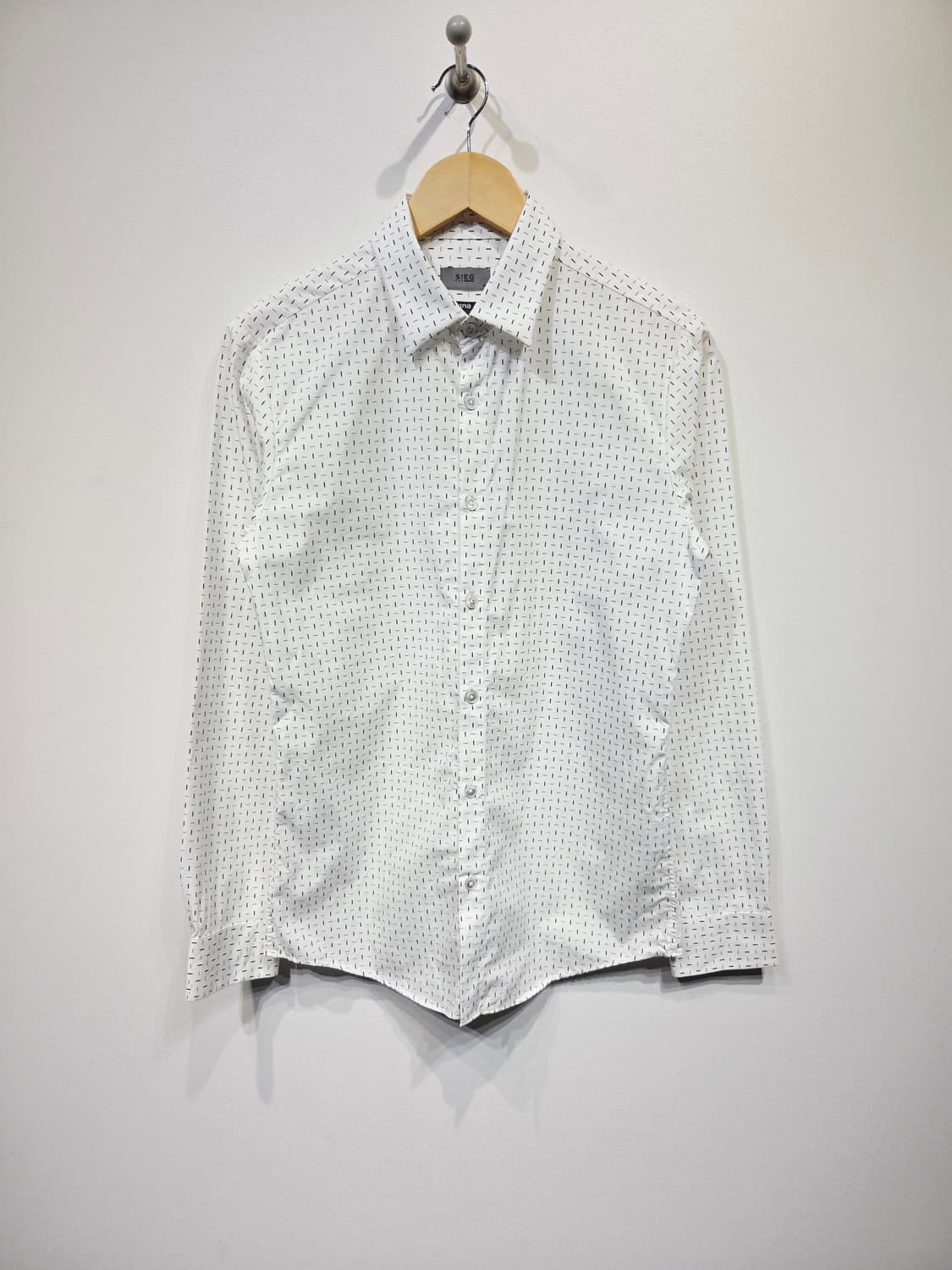 SIEG 지이크 대시 패턴 화이트 긴팔 셔츠 상품이미지2