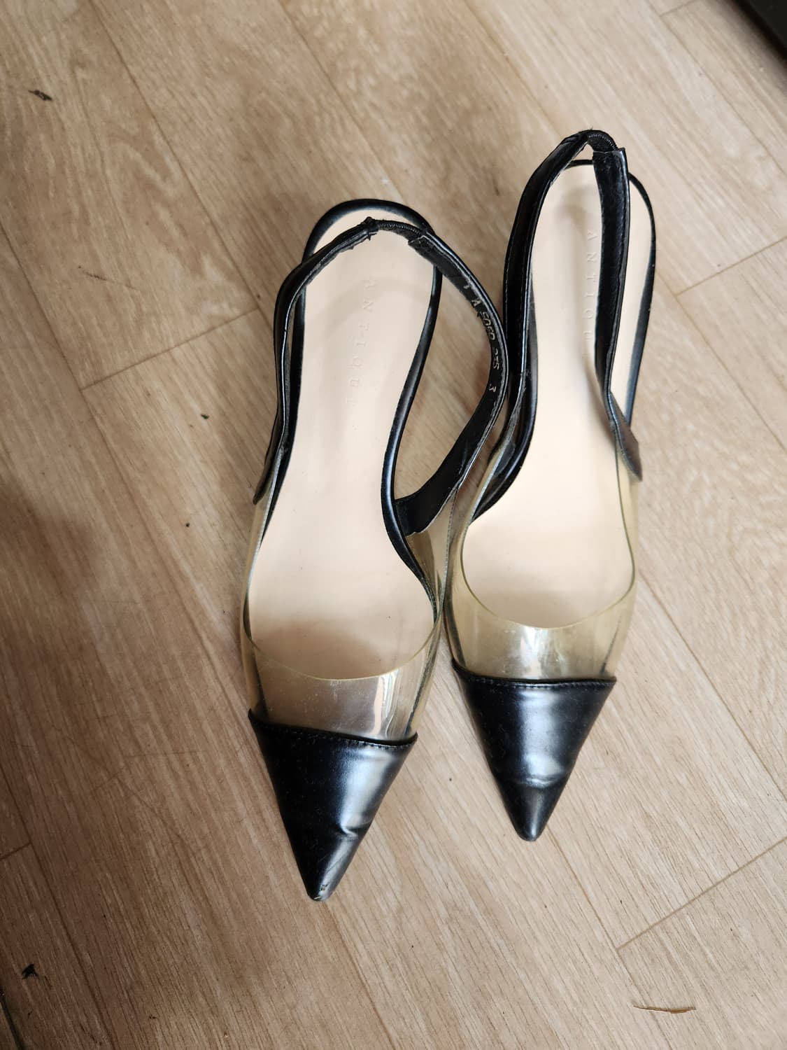 ANTIQUE 투명 블랙 힐 샌들 235 상품이미지2