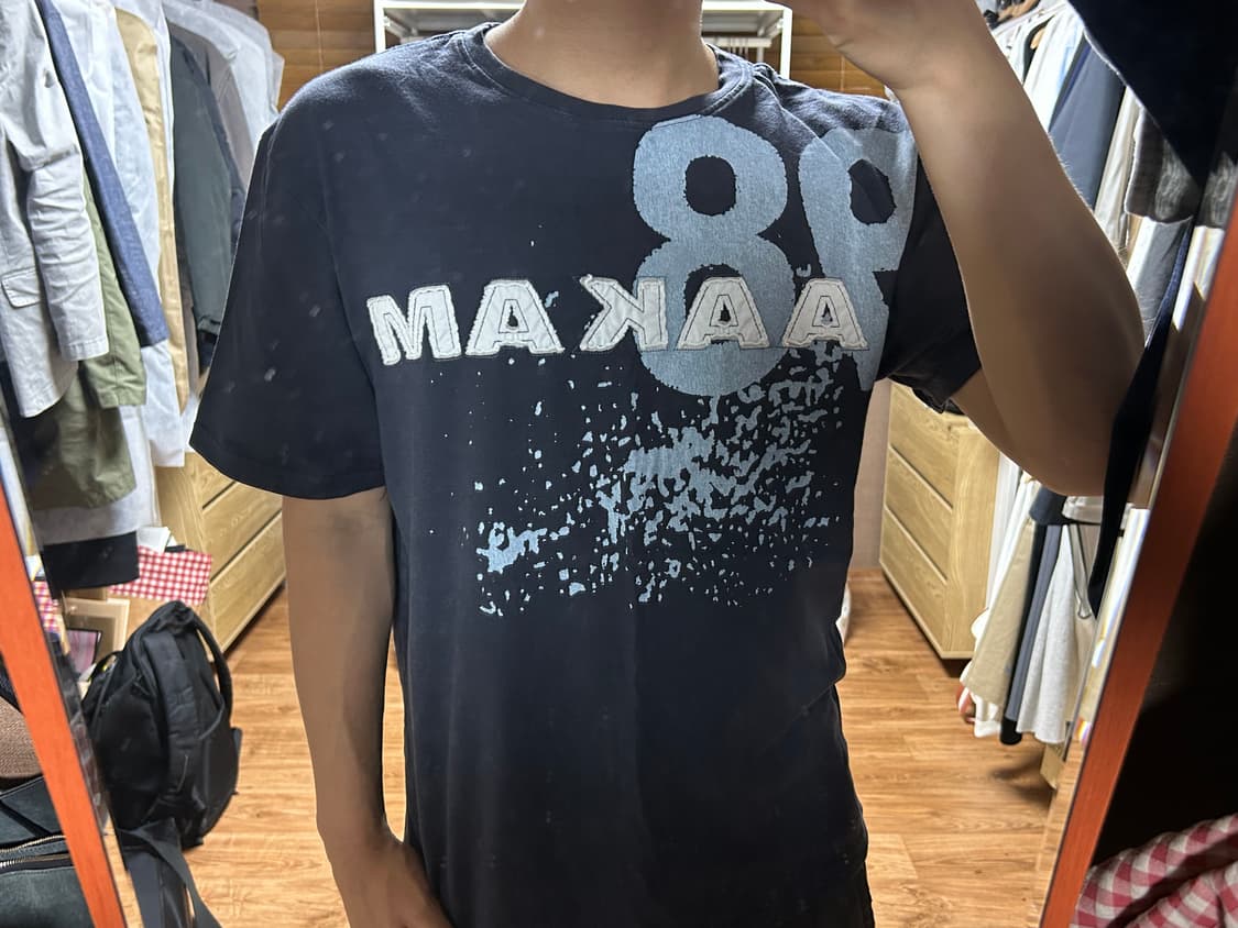 아캄 aakam 98 Printed Half Top (Navy) 상품이미지2