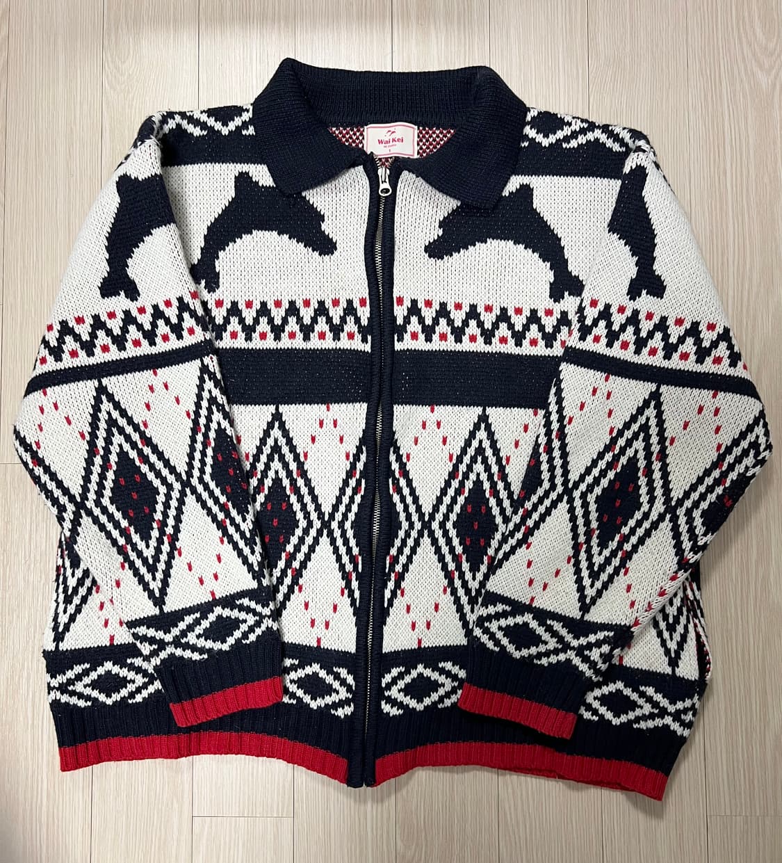 와이케이 waikei 돌핀 노르딕 집업 가디건 네이비1 상품이미지1