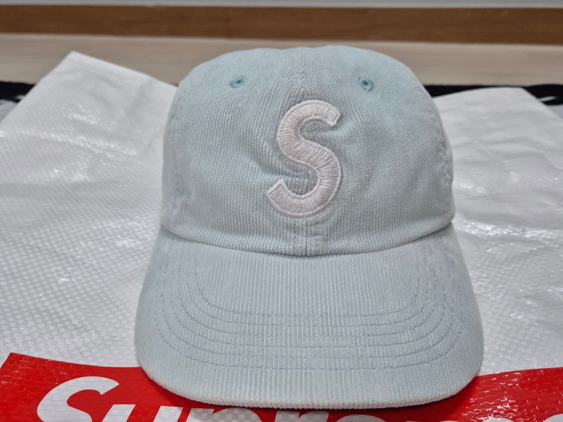 (os) 슈프림 코듀로이 S로고 캡 하늘색 6패널 모자 상품이미지2