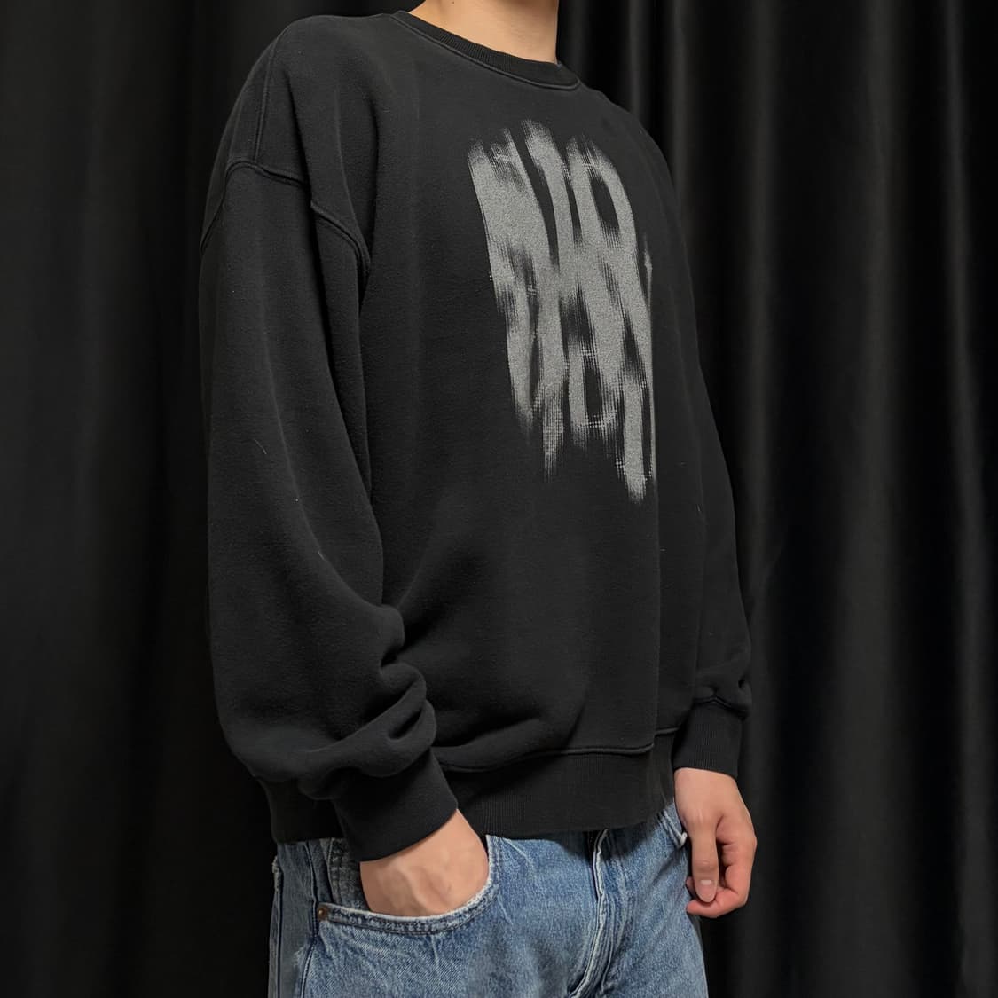 슬로우애시드 블러리 로고 맨투맨 L 상품이미지2