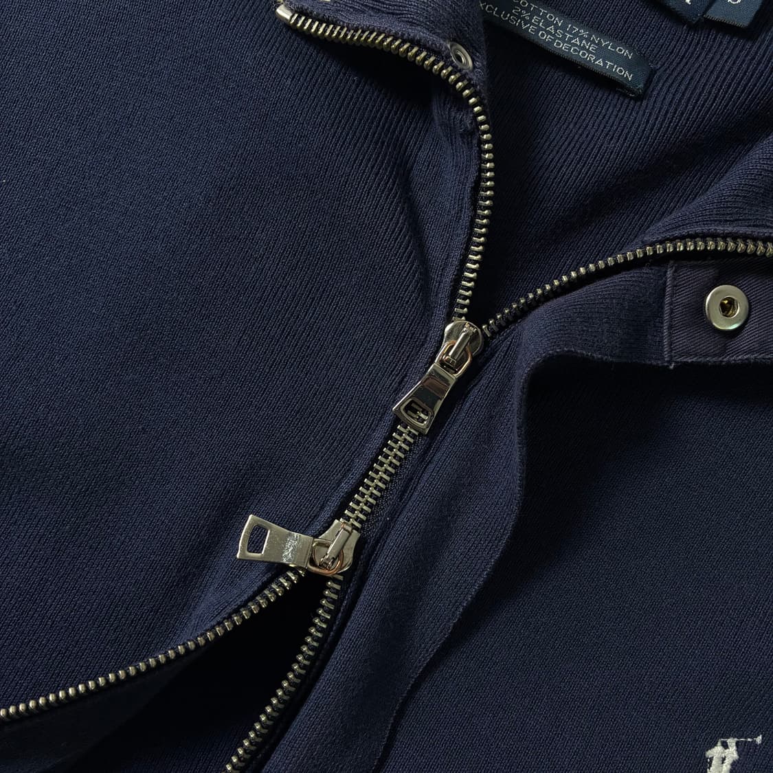 Polo  폴로 랄프로렌 자수 코튼 네이비 투웨이 집업 자켓   상품이미지3