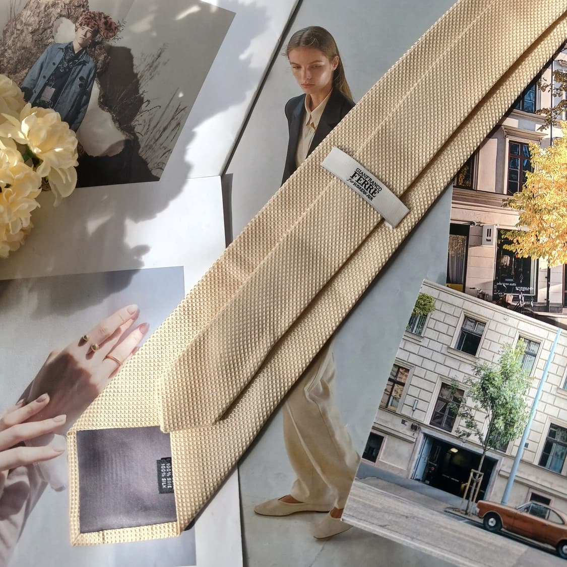 지안프랑코 페레 실크 텍스처 넥타이 8.5cm A+등급 A19684
 상품이미지5