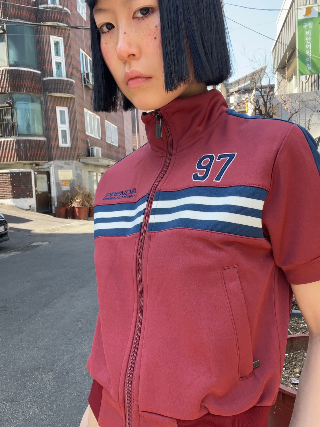 프렌다 버건디 스포츠 반팔 져지 상품이미지2