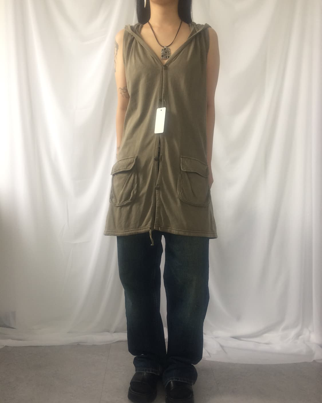 Hood sleeveless onepiece 상품이미지1