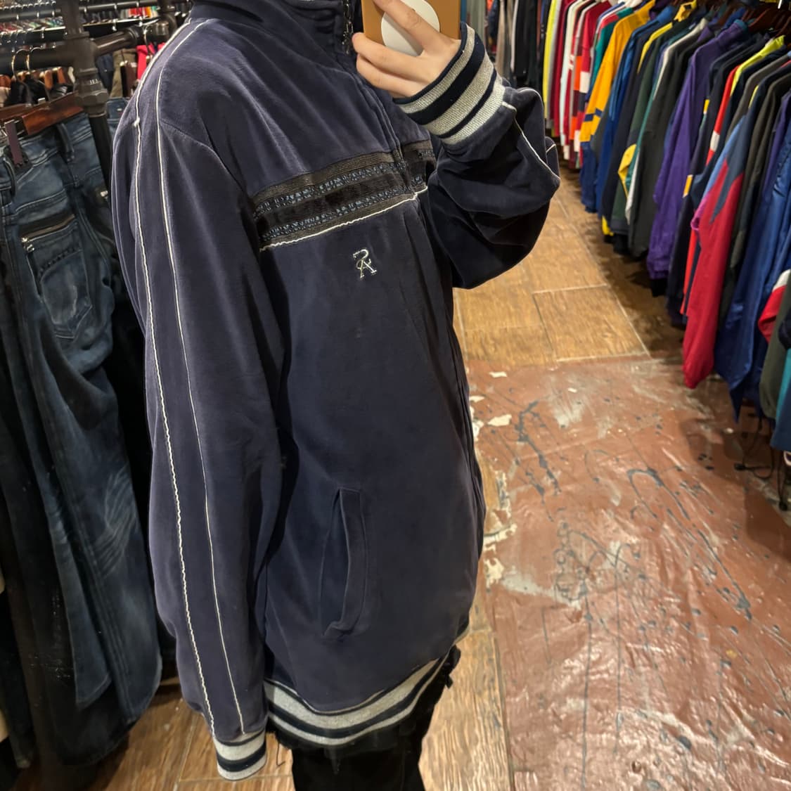 [Hi] 스테이시 아담스 네이비 벨벳 져지 상품이미지3