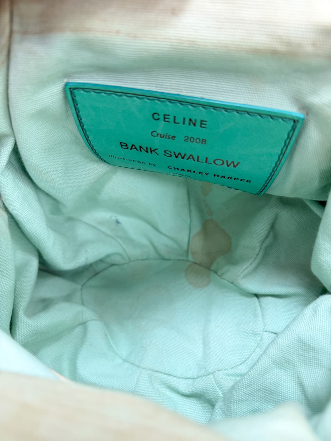 셀린느 크루즈 2008 뱅크 스왈로우 프린트 레더 토트백 상품이미지9