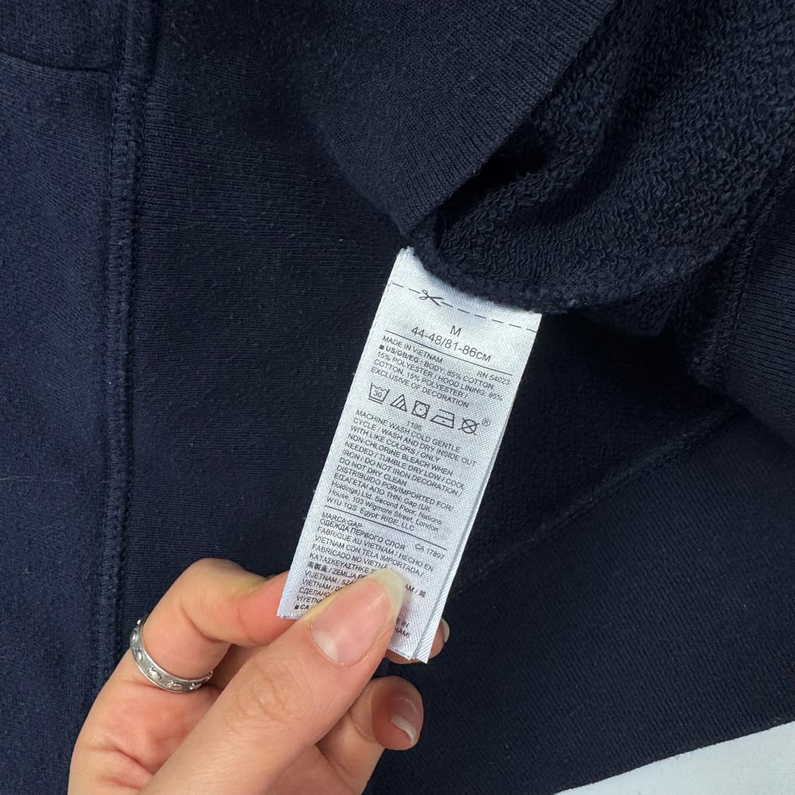 Gap 갭 아이보리 로고 사이드 포인트 네이비 후드티 상품이미지7