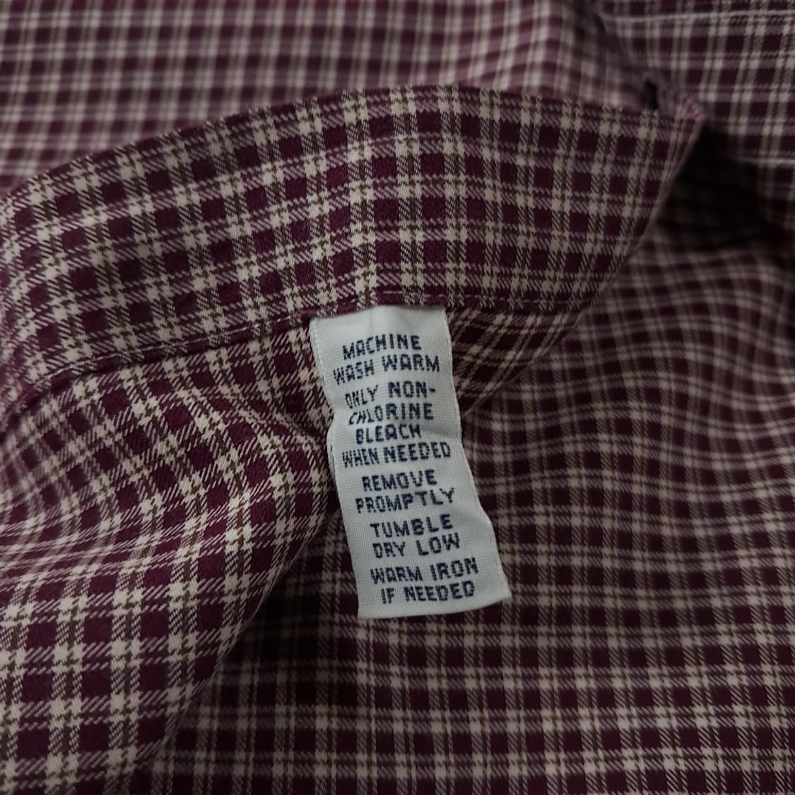CK287 XL 폴로 90s 버건디 마이크로 타탄 체크 셔츠 남방 상품이미지5