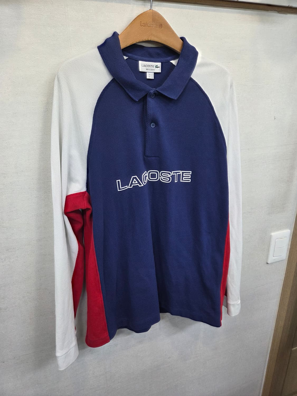 라코스테 빈티지 스펠아웃 컬러블록 럭비 카라긴팔 L 상품이미지5
