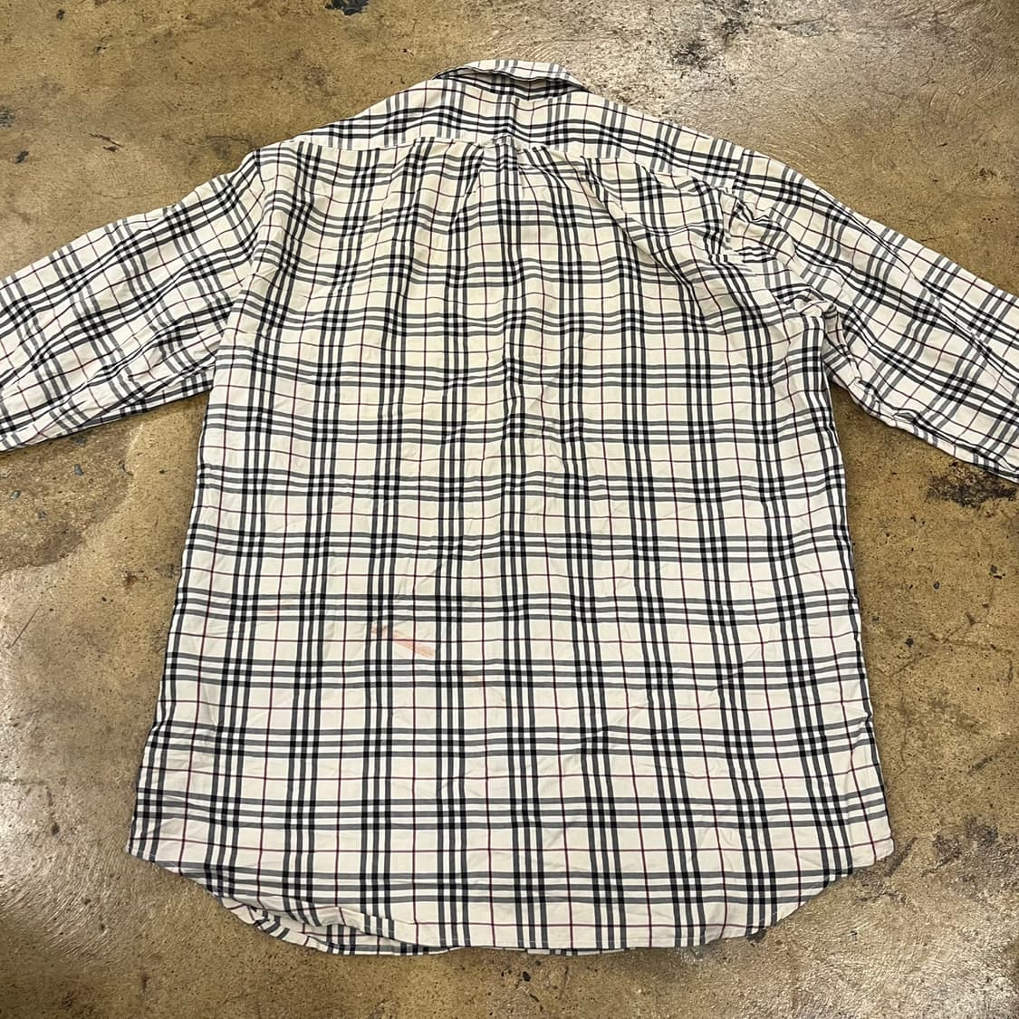 [정품/L] 버버리 체크 카라 셔츠 긴팔티 b10 상품이미지4