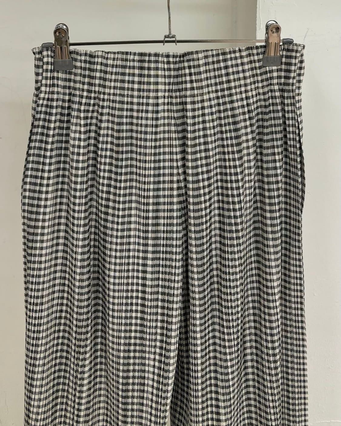 플리츠 플리즈 체크패턴 밴딩 하프 팬츠 상품이미지5