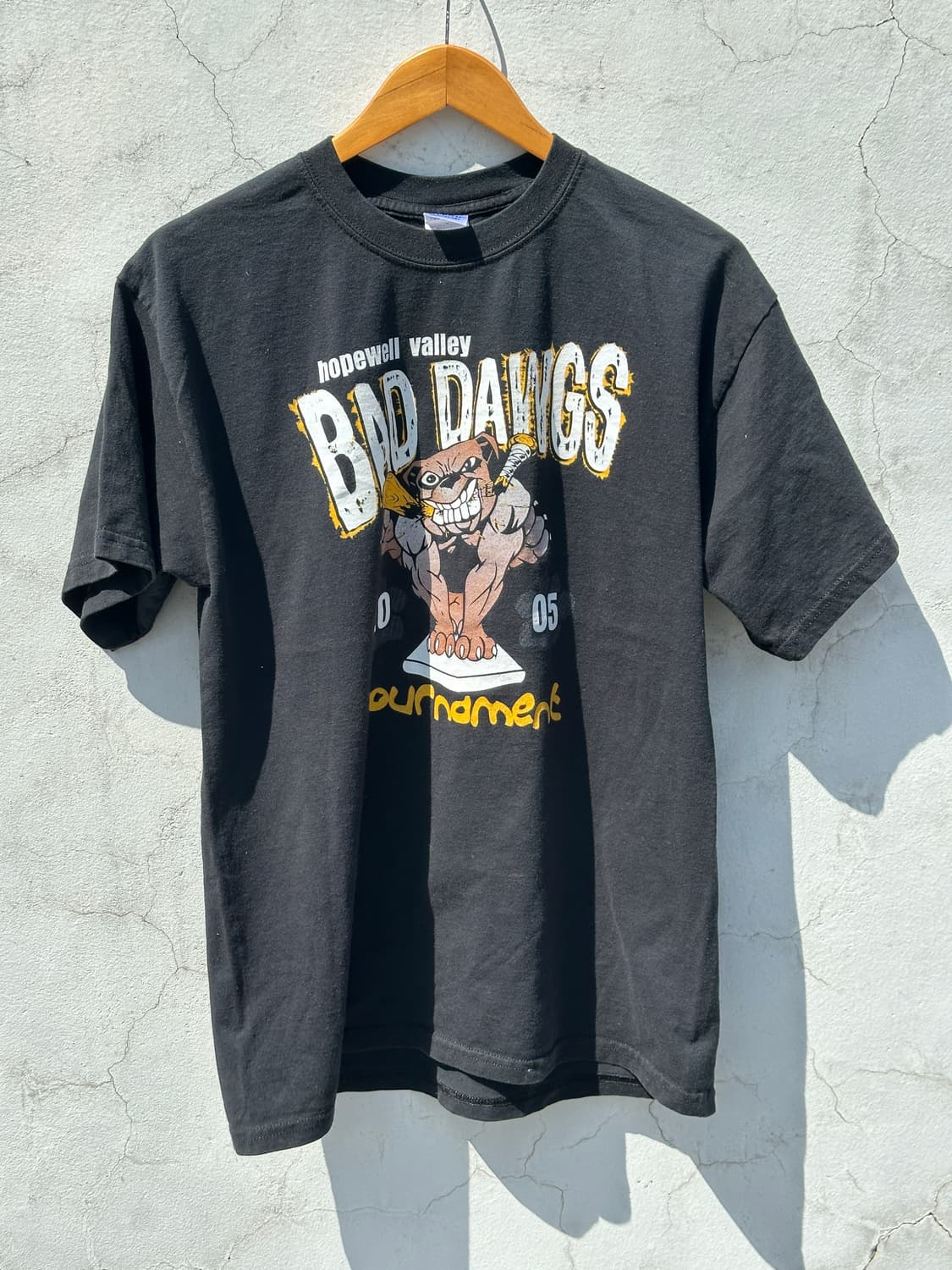 [M] GILDAN BAD DAWGS 블랙 빈티지 반팔 티셔츠 상품이미지1