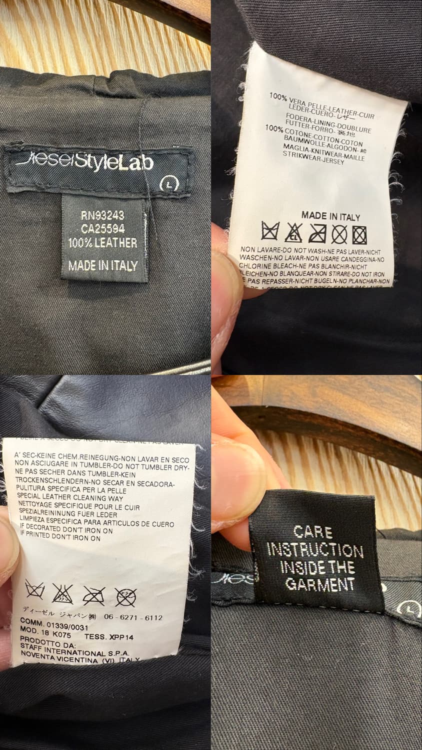 디젤 스타일랩 레더 후드 자켓 상품이미지10