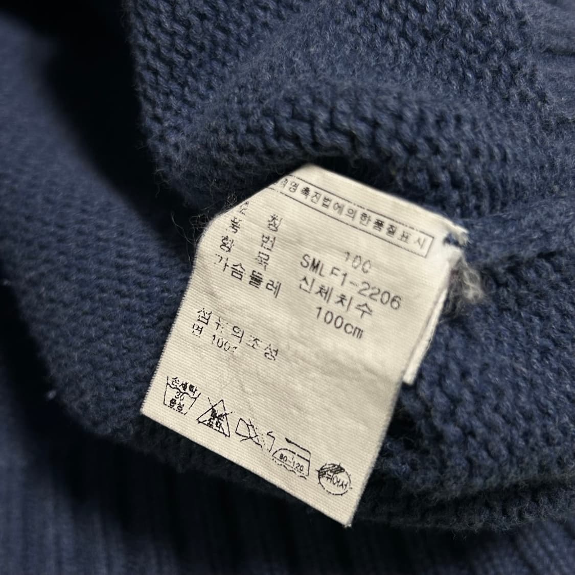 폴로 랄프로렌 오버핏 브이넥 코튼 니트 네이비 블루 100 L  상품이미지7