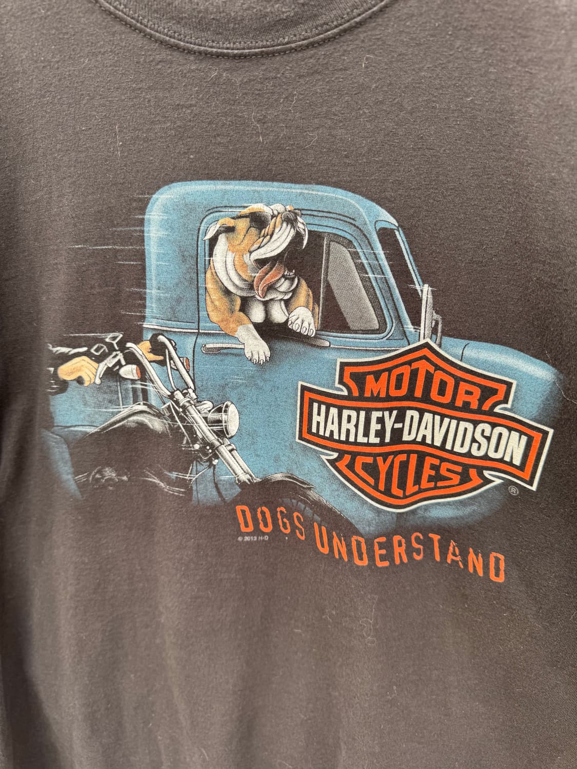 할리데이비슨 빈티지 2013 헤인즈 불독 프린팅 반팔 티셔츠 2xl 상품이미지3