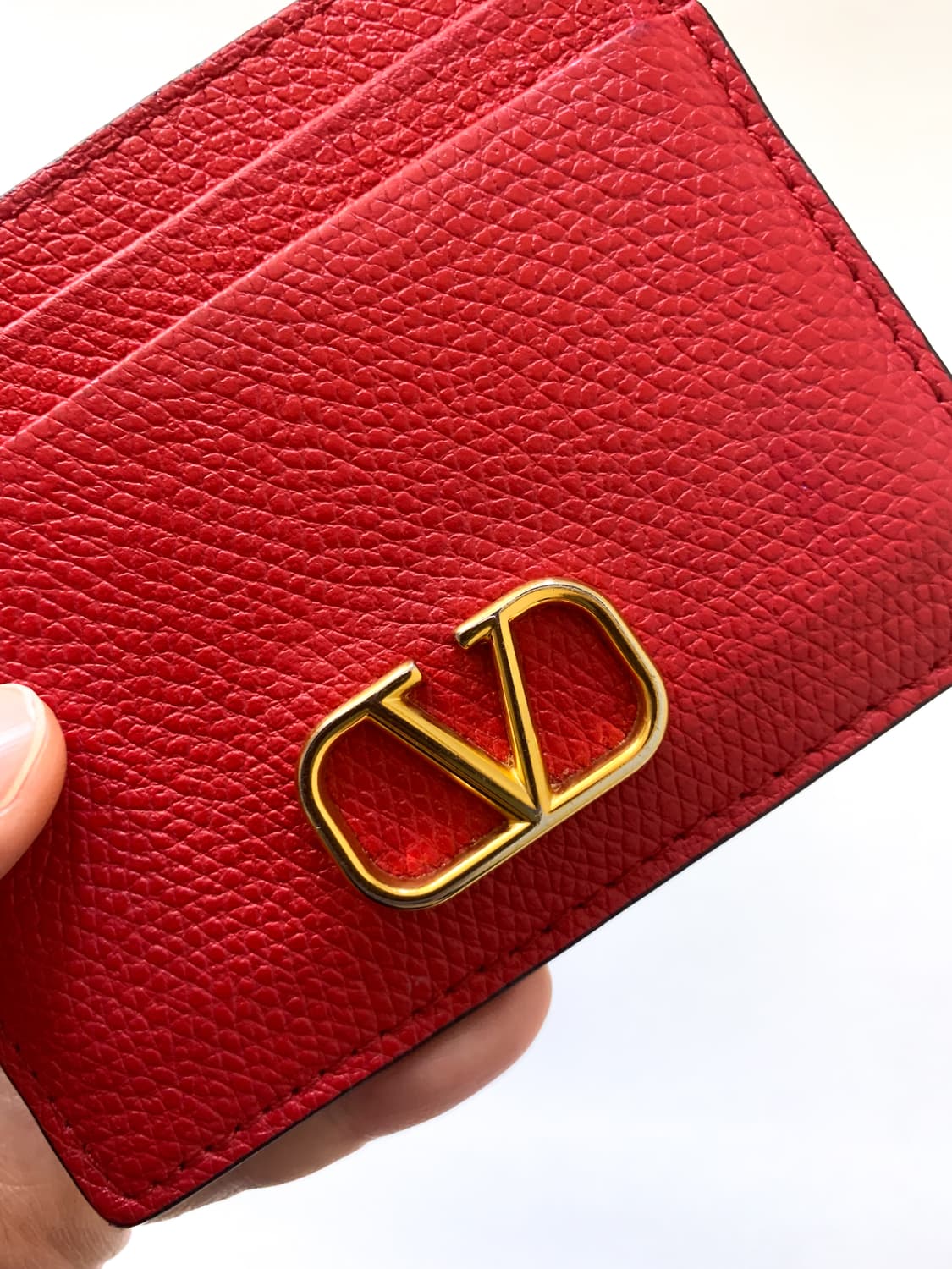 발렌티노 V 로고 가죽 카드홀더 상품이미지4
