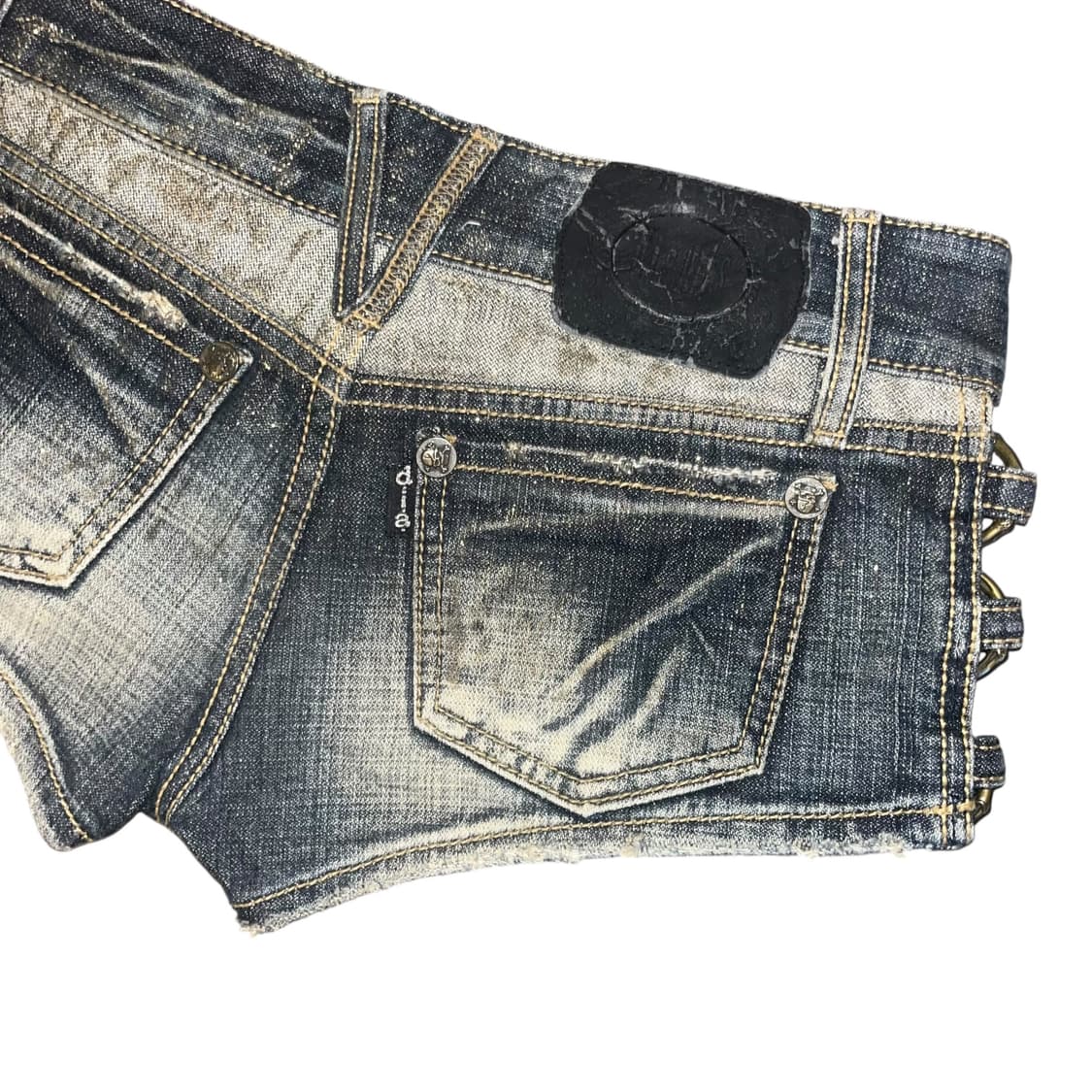 d.i.a 다이아 링 금색글리터 데미지 데님 숏팬츠 갸루y2k펑크 상품이미지4