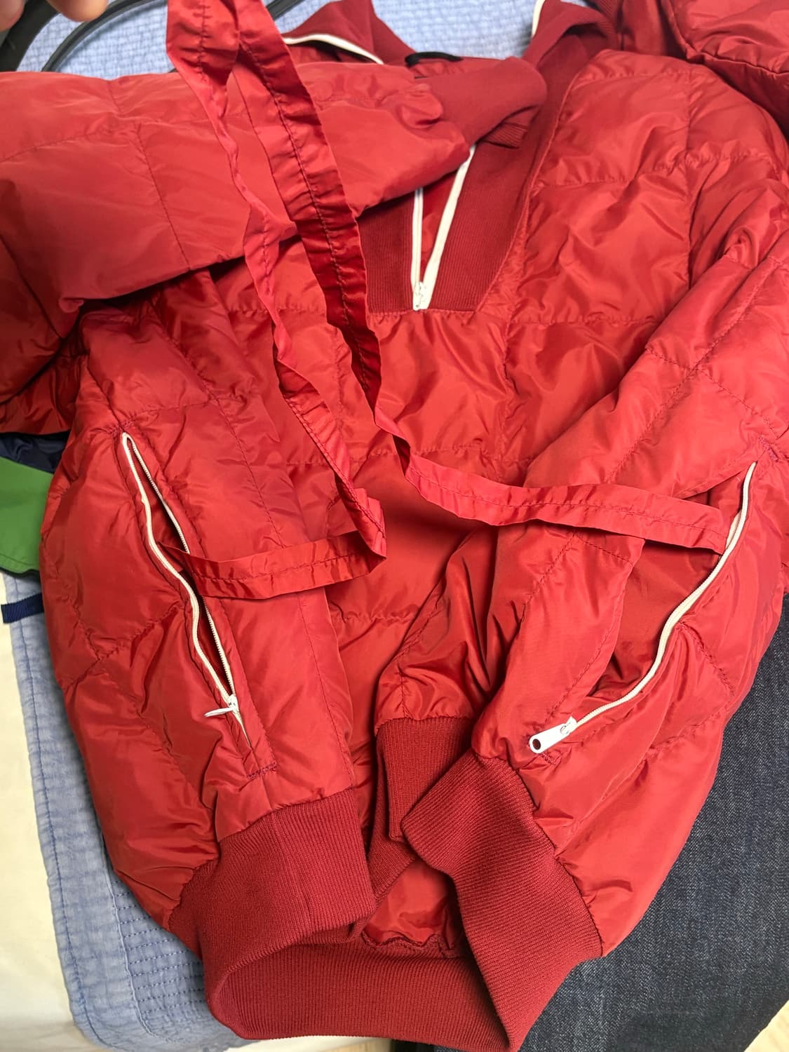 [XL] 80s 에디바우어 빈티지 구스다운 풀오버 레드 상품이미지7