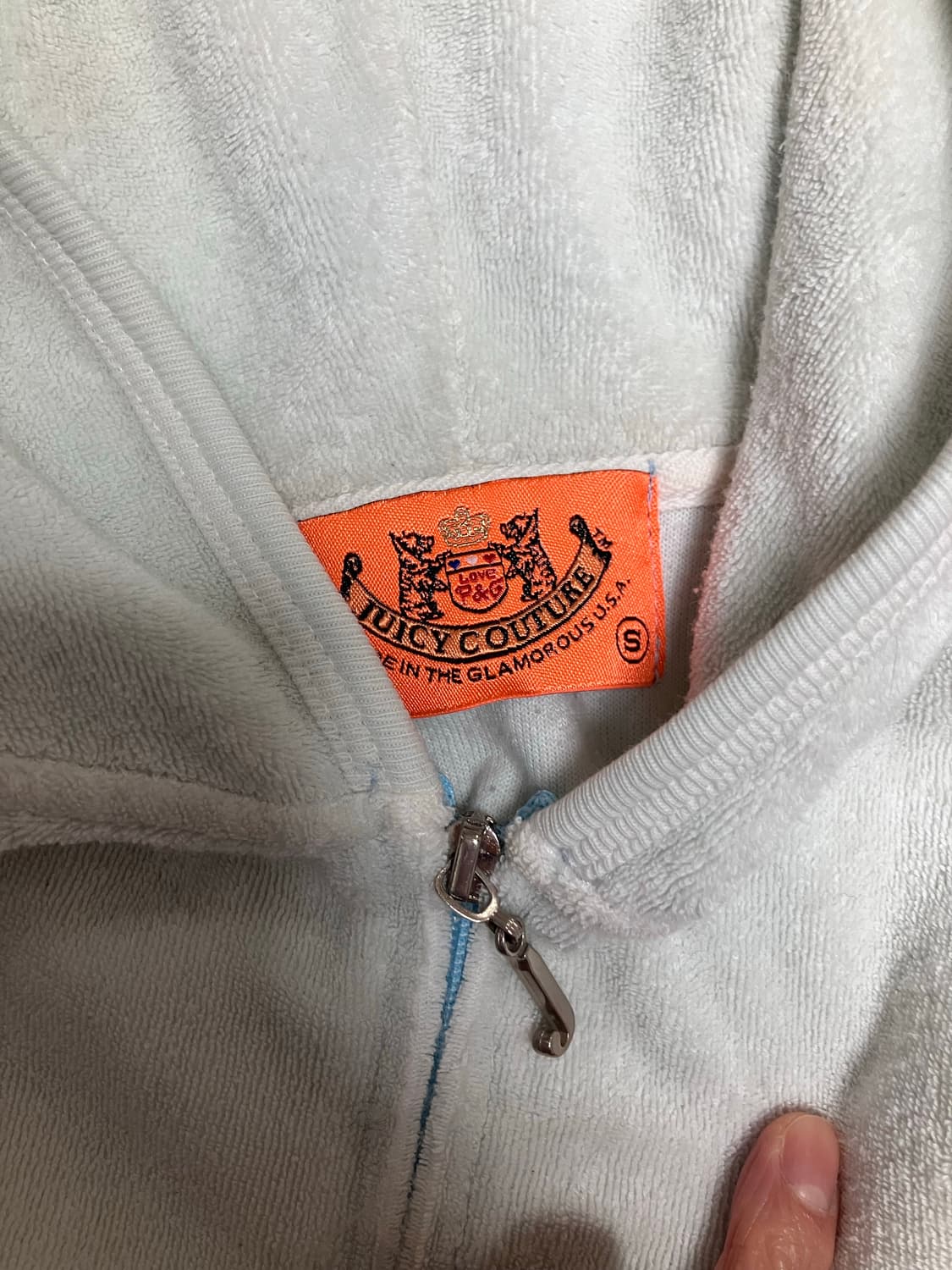 Y2K 테리 베이비 블루 후드 집업 Juicy Couture 상품이미지3