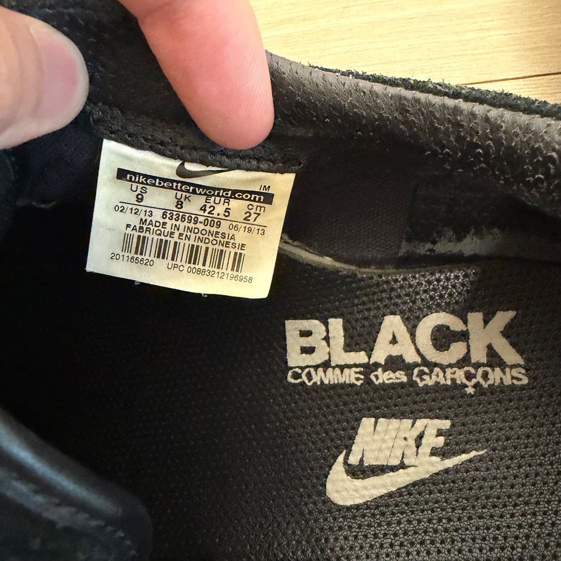 꼼데가르송 블랙 CDG 나이키 블레이저 로우 프리미엄 SP 270 상품이미지9