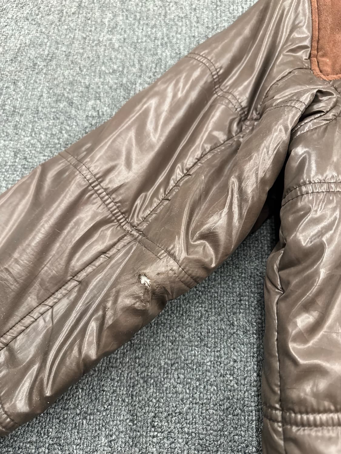 LL)반스 빈티지 패치 브라운 패딩 봄버 자켓(수선) 상품이미지7