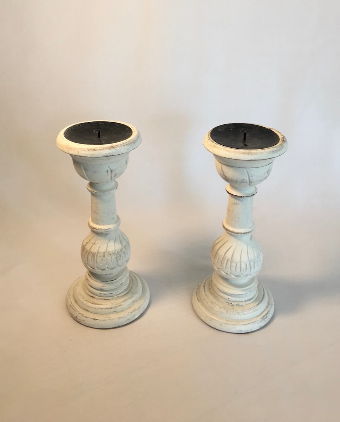 1980 스페인 빈티지 화이트 우드 캔들  2개 상품이미지3