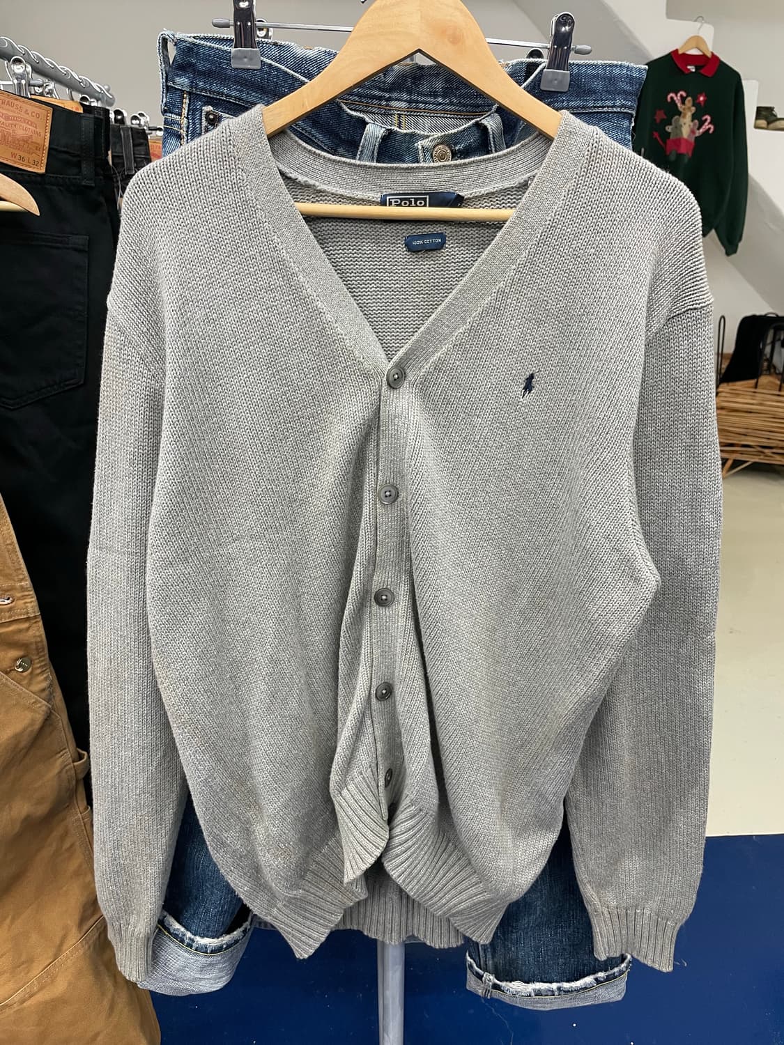 PRL 폴로 랄프로렌 그레이 코튼 가디건 상품이미지4