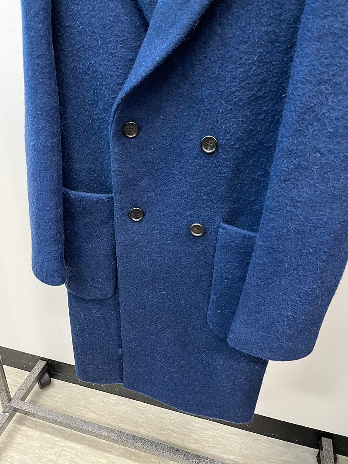 100)시스템옴므 딥블루 울코트  상품이미지5