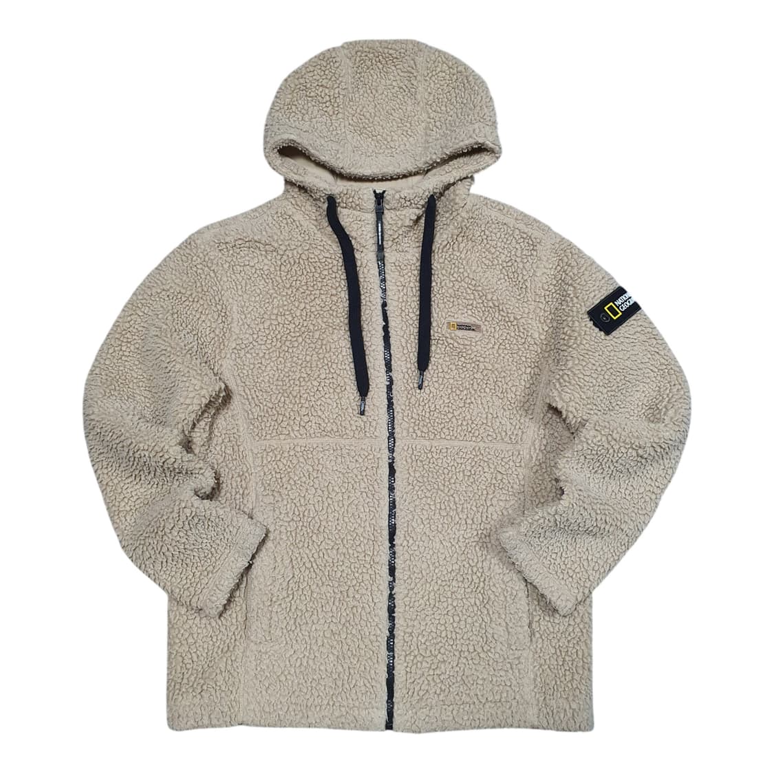 ✨ (바배) 내셔널 지오그래픽 와펜 양털 뽀글이 후드 집업  상품이미지1