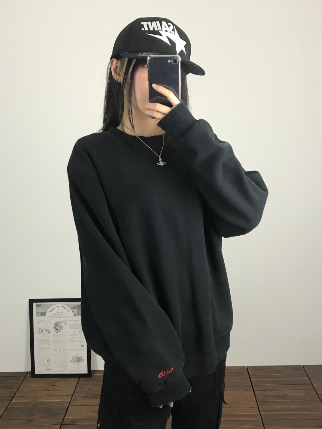 BALL Black Crewneck Sweatshirt 상품이미지1