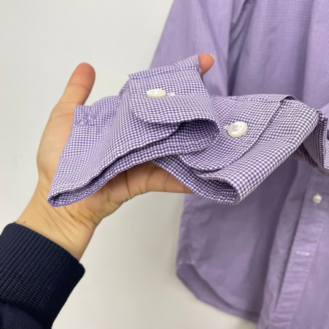 폴로 랄프 로렌 퍼플 마이크로체크 리젠트 셔츠 40-41 상품이미지5