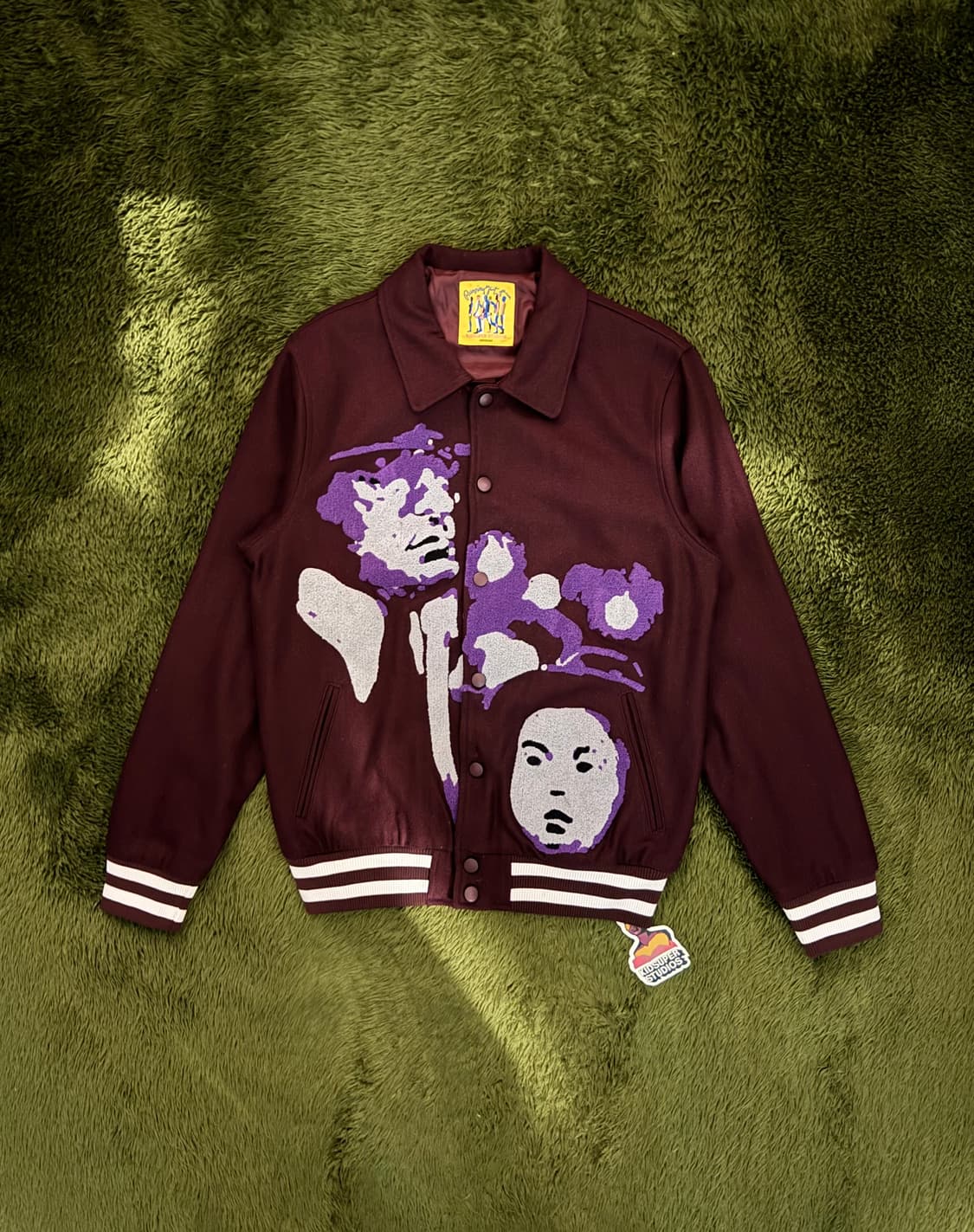 [M] Kidsuper 키드슈퍼 스튜디오 LFLS 바시티 자켓 버건디 상품이미지1