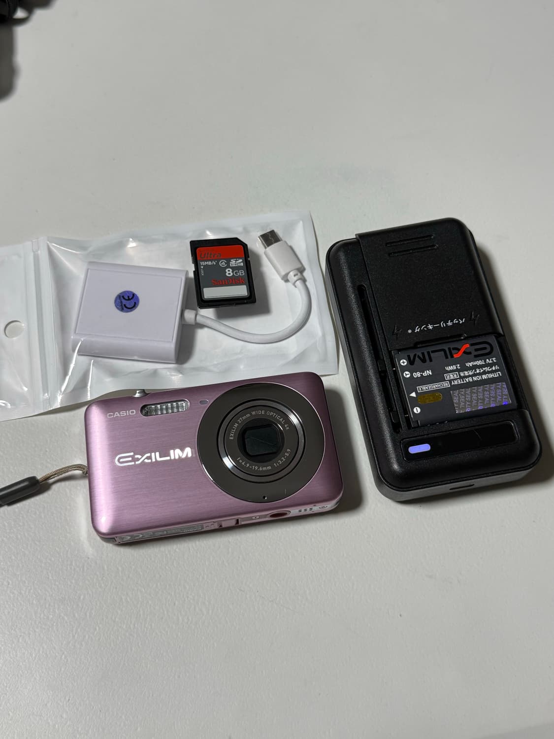 미품 핑크 빛 색감 카시오 엑슬림 ex-z800 작례o 상품이미지5