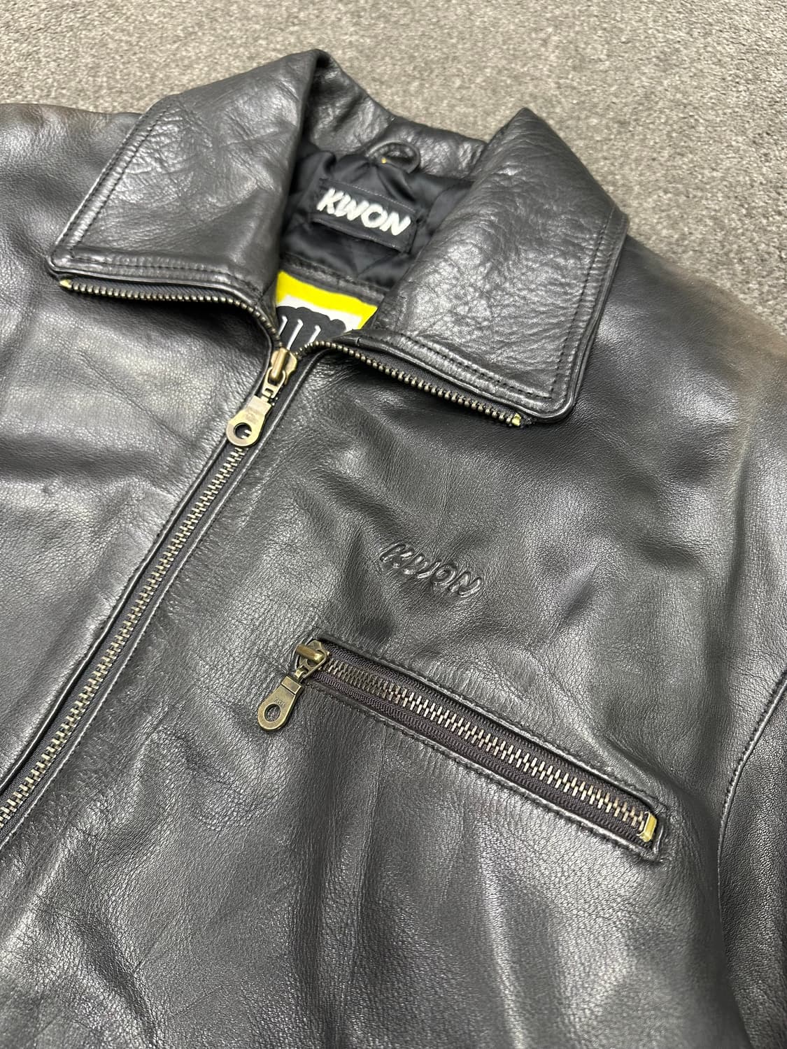 KWON 블랙 가죽 자켓 M 상품이미지1
