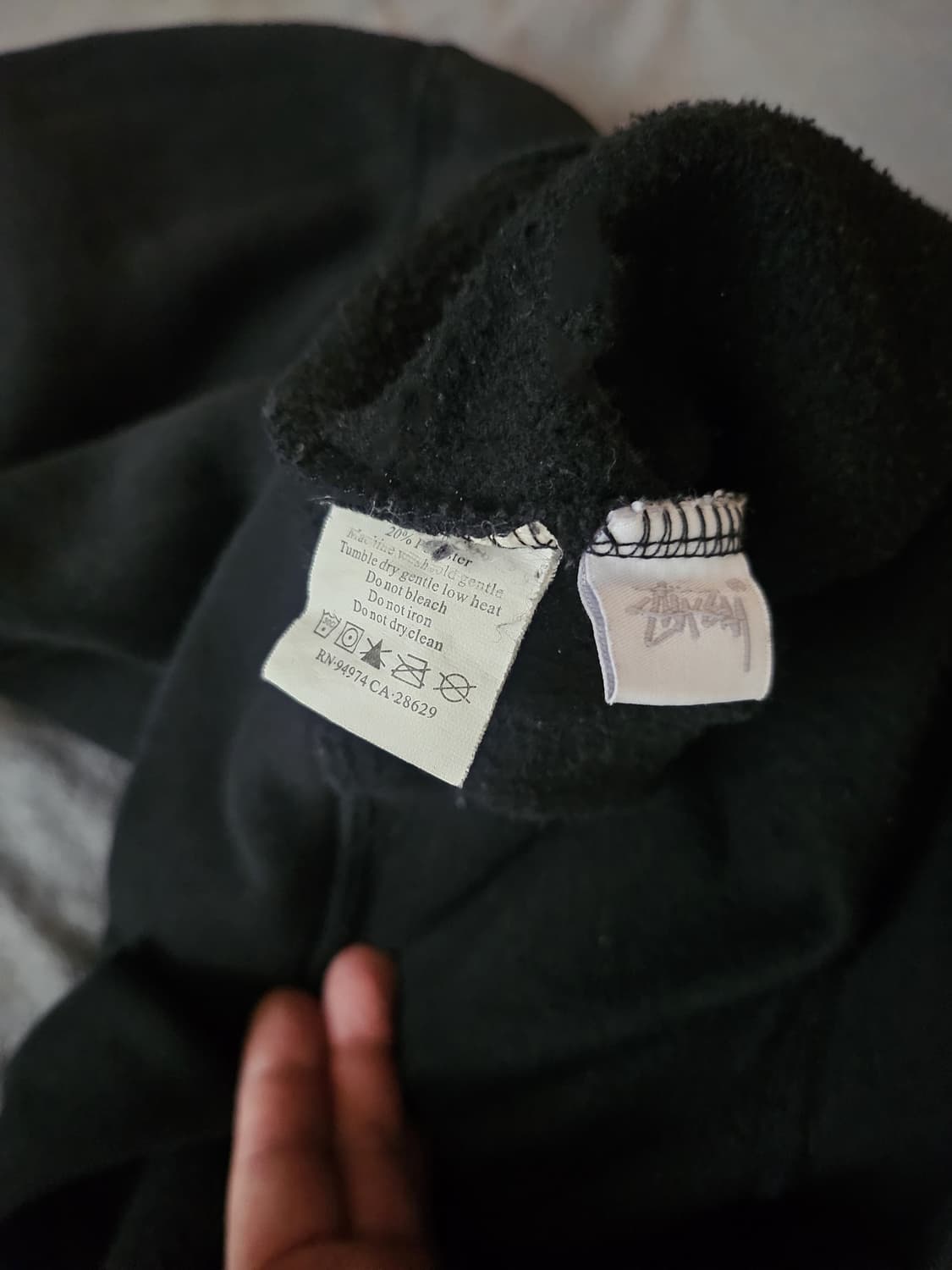 일본(L-100) 정품 스투시 USA 스탁 로고 자수 후드티 상품이미지4