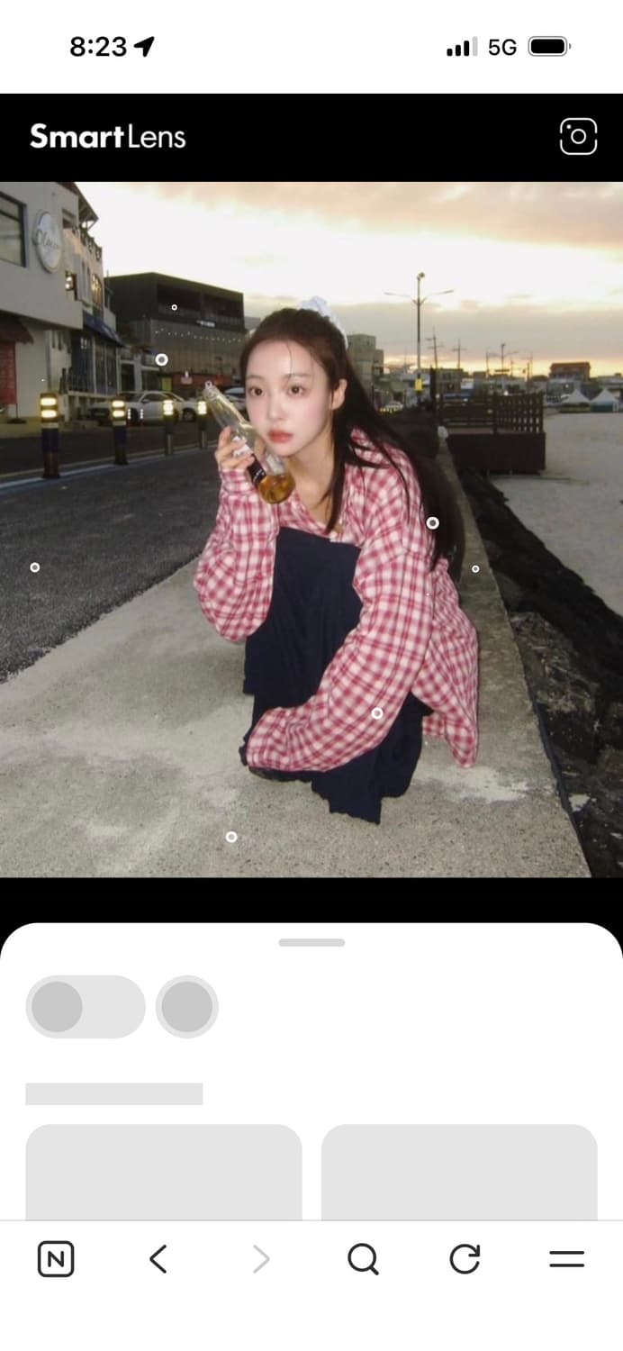 랑거 아이코닉 1 옴브레 체크셔츠 레드 상품이미지1