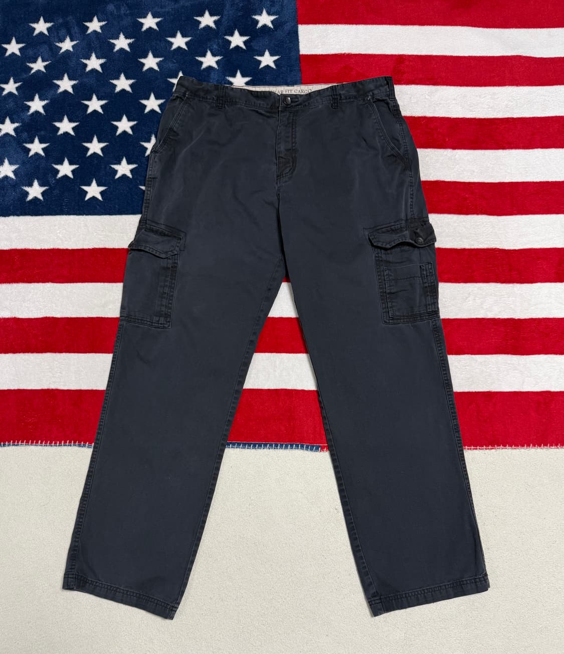 EASY Clothing Supplies 워시드 블랙 카고팬츠 루즈핏  상품이미지1